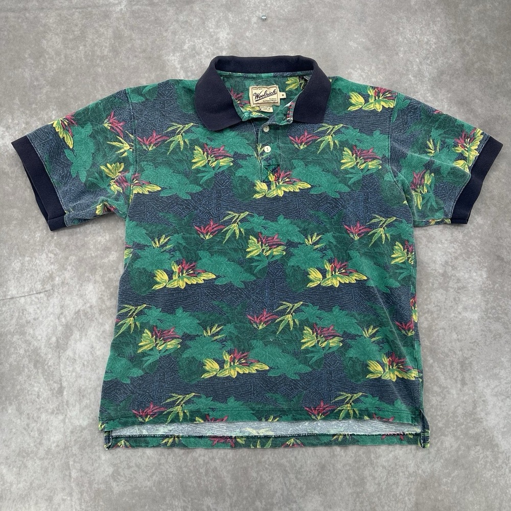 VINTAGE Woolrich Rugged Outdoorwear Polo Golf Shirt Mens M Well Worn* 80s